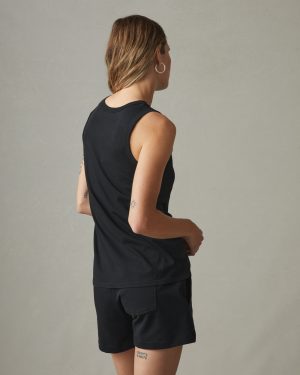 Women’s Classic Cotton Muscle Tank – Black