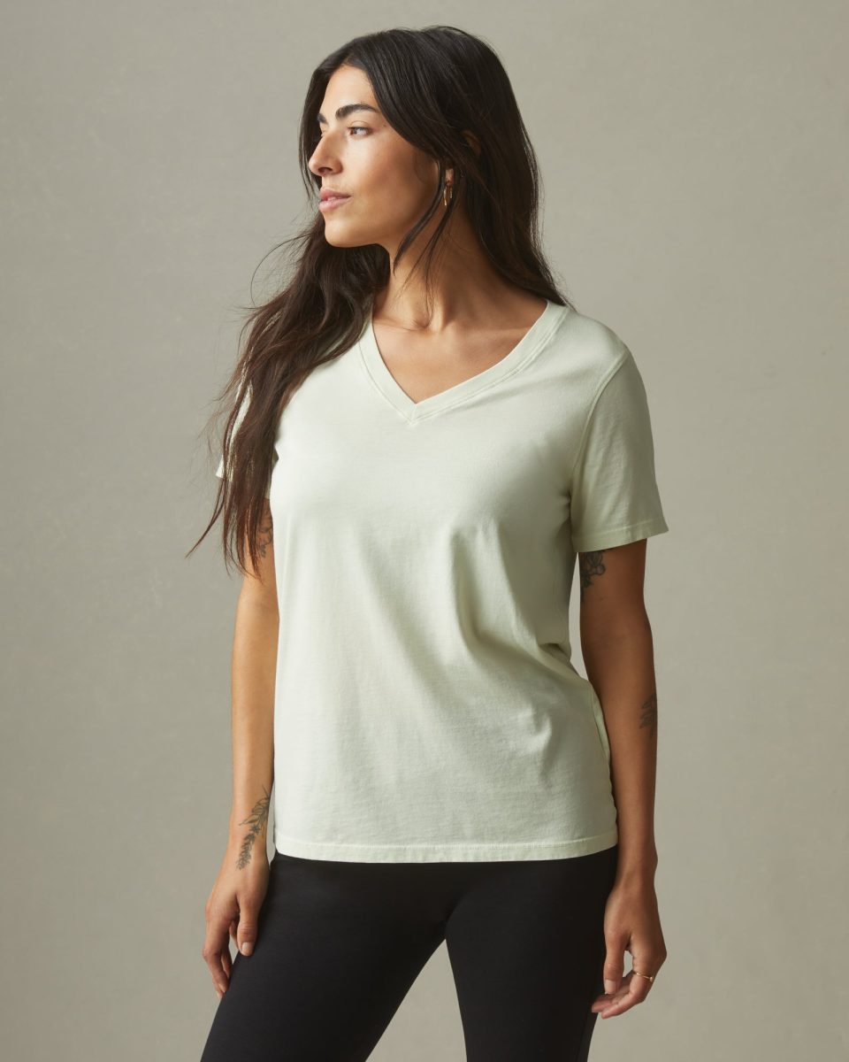 Women's Classic Cotton V-Neck Tee - Aloe Wash