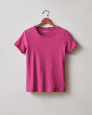 Women’s Classic Cotton Crew Tee – Raspberry