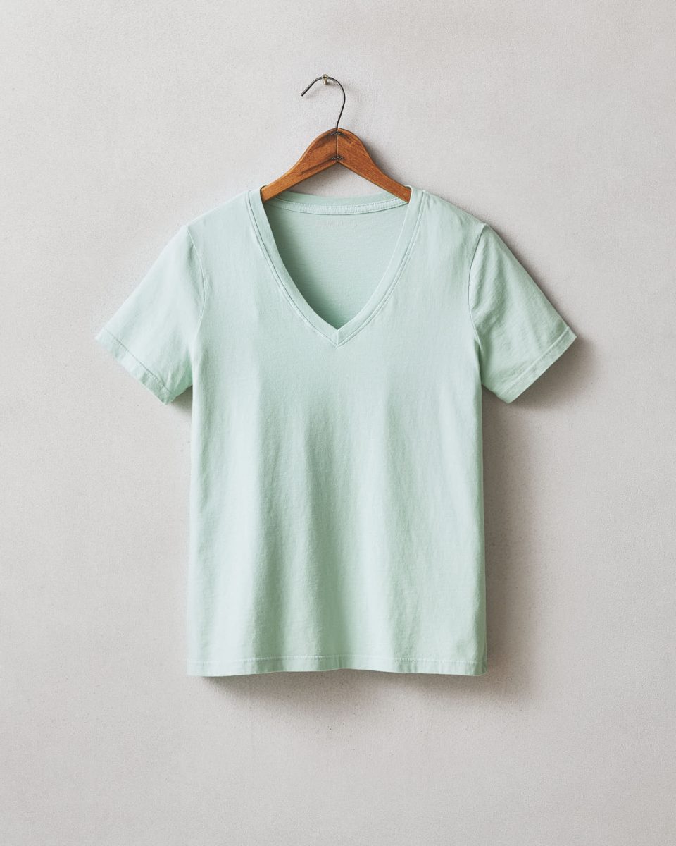 Women's Classic Cotton V-Neck Tee - Grayed Jade