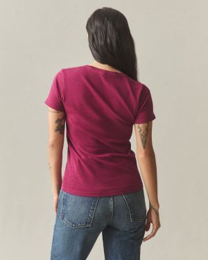 Women’s Premium Slub Crew Tee – Beet Red