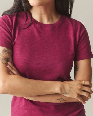 Women’s Premium Slub Crew Tee – Beet Red