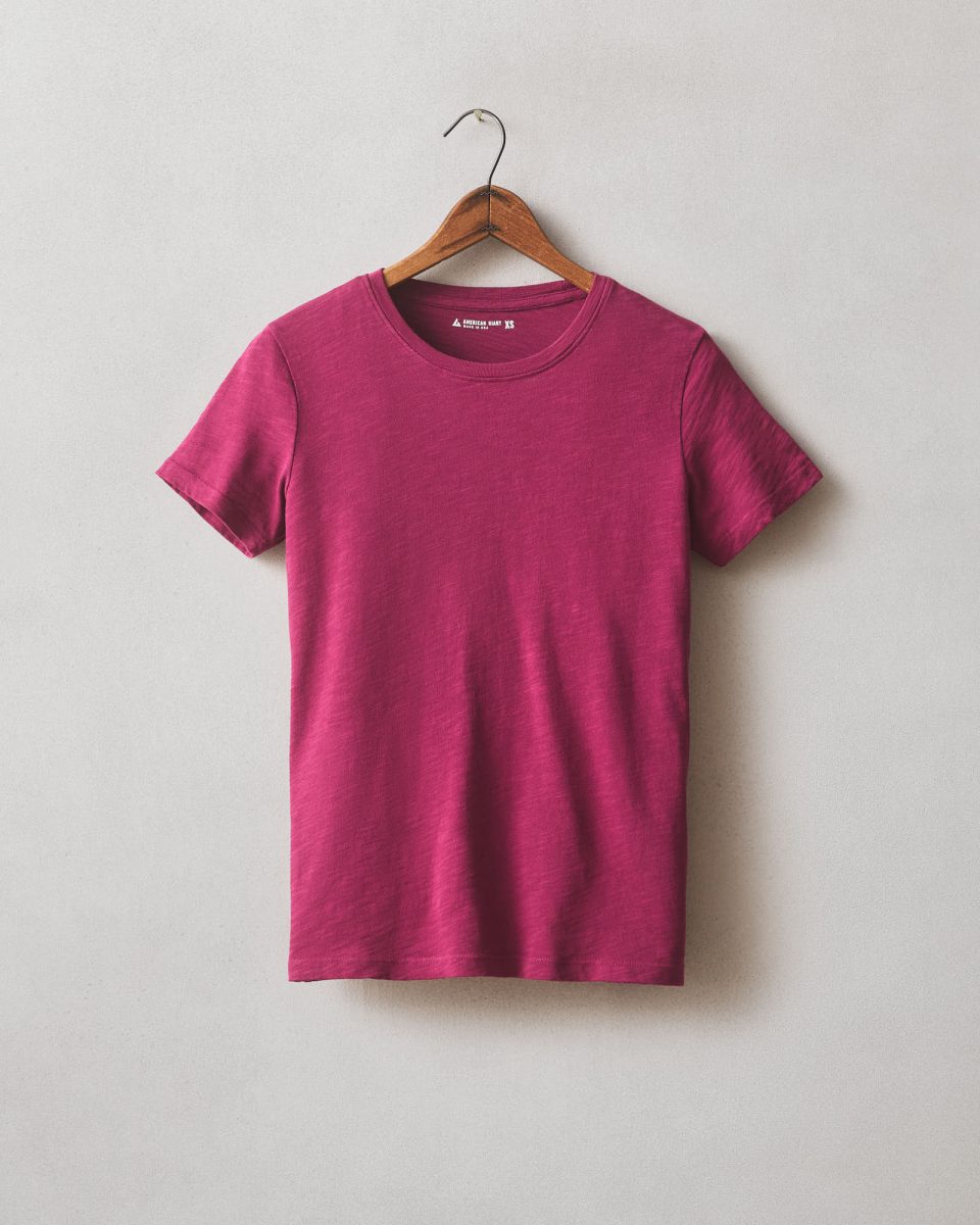 Women's Premium Slub Crew Tee - Beet Red