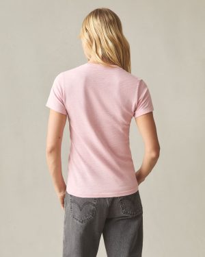 Women’s Premium Slub Crew Tee – Silver Pink