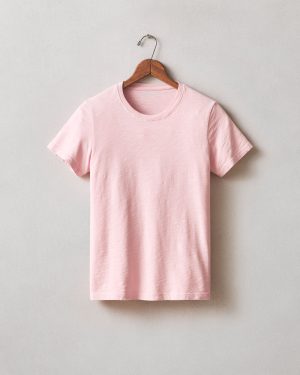 Women’s Premium Slub Crew Tee – Silver Pink