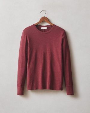 Women’s Premium Slub Long Sleeve Crew Tee – Bonfire Red