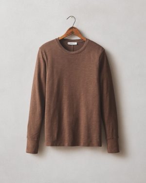 Women’s Premium Slub Long Sleeve Crew Tee – Chestnut