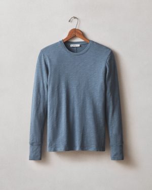 Women’s Premium Slub Long Sleeve Crew Tee – Denim