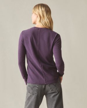 Women’s Premium Slub Long Sleeve Crew Tee – Grapeseed