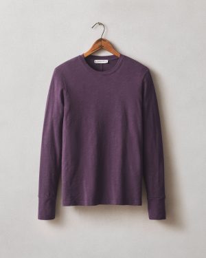 Women’s Premium Slub Long Sleeve Crew Tee – Grapeseed