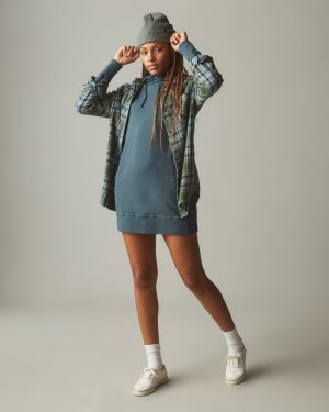 Women’s Hoodie Dress – Vintage Indigo