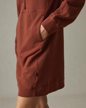 Women’s Premium Midweight Hooded Dress – Smoked Cayenne