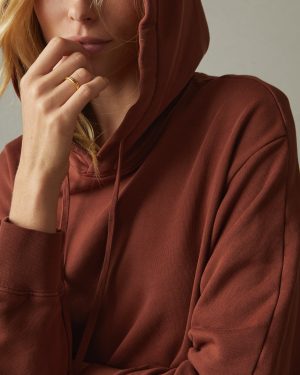 Women’s Premium Midweight Hooded Dress – Smoked Cayenne