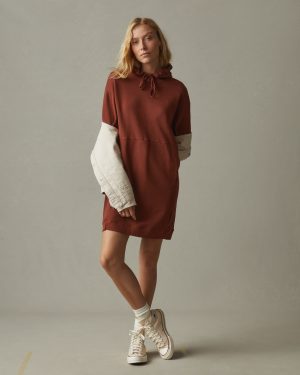 Women’s Premium Midweight Hooded Dress – Smoked Cayenne