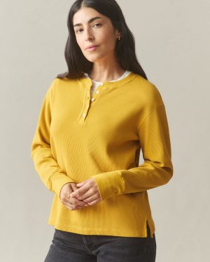 Women’s Thermal Henley – Nugget Gold