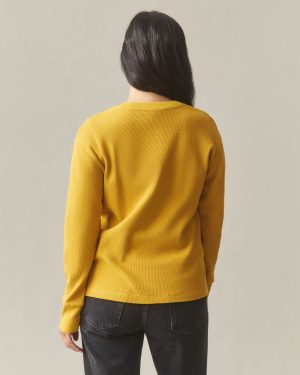 Women’s Thermal Henley – Nugget Gold