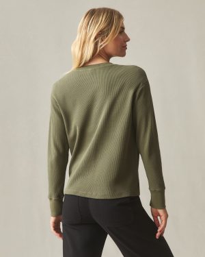 Women’s Thermal Henley – Olive