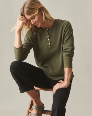Women’s Thermal Henley – Olive