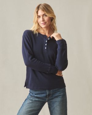 Women’s Thermal Henley – True Navy