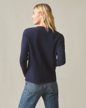 Women’s Thermal Henley – True Navy