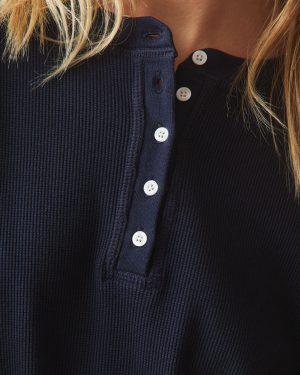 Women’s Thermal Henley – True Navy
