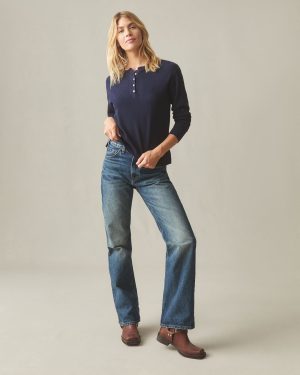 Women’s Thermal Henley – True Navy