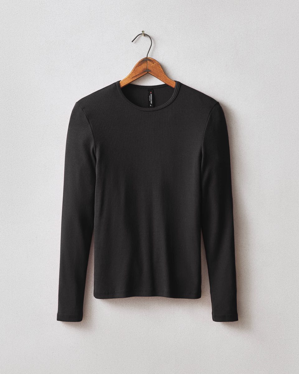 Women's Luxe Rib Crew Long Sleeve - Meteorite