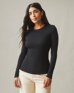 Women’s Luxe Rib Crew Long Sleeve – Meteorite