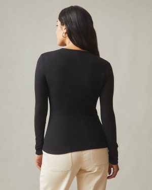 Women’s Luxe Rib Crew Long Sleeve – Meteorite