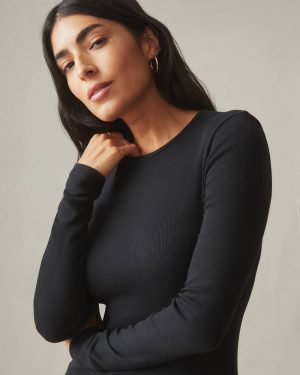 Women’s Luxe Rib Crew Long Sleeve – Meteorite