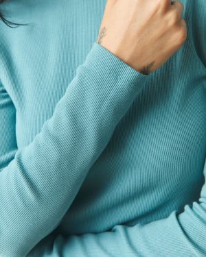Women’s Luxe Rib Crew Long Sleeve – Teal