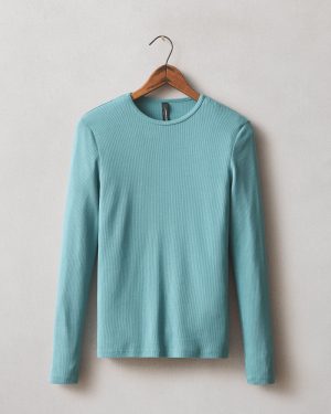 Women’s Luxe Rib Crew Long Sleeve – Teal