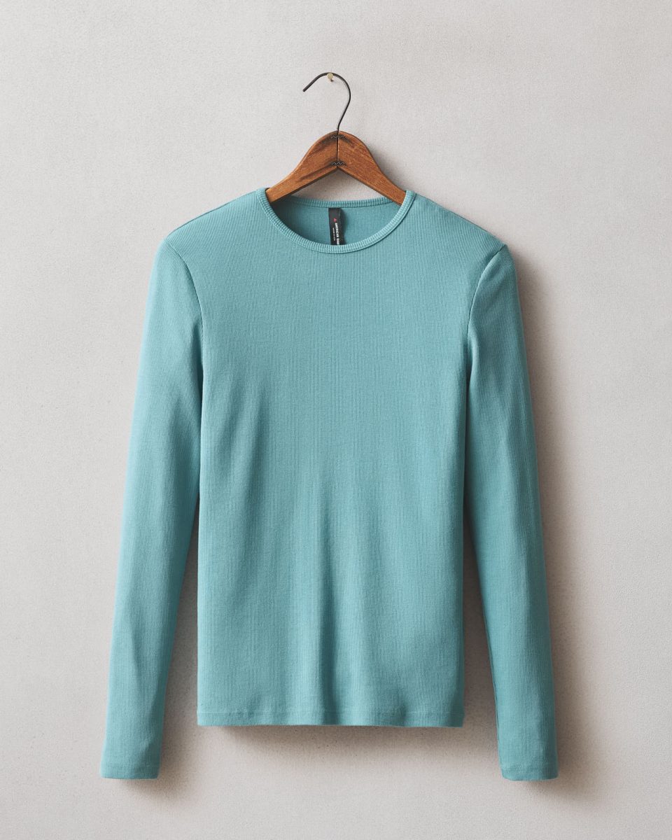 Women's Luxe Rib Crew Long Sleeve - Teal