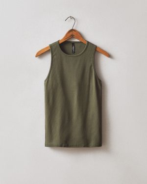 Women’s Luxe Rib Tank – Deep Olive