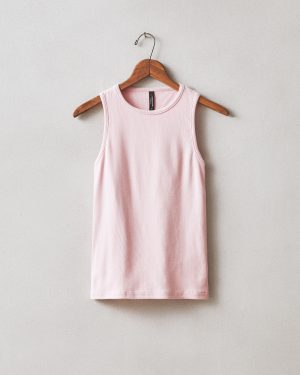 Women’s Luxe Rib Tank – Silver Pink