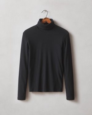 Women’s Luxe Rib Turtleneck – Black