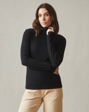 Women’s Luxe Rib Turtleneck – Black
