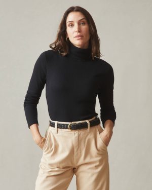 Women’s Luxe Rib Turtleneck – Black
