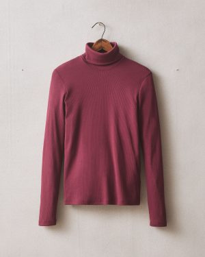 Women’s Luxe Rib Turtleneck – Zinfandel