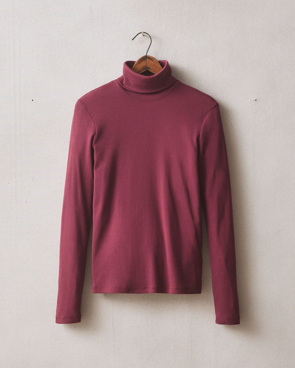 Women's Luxe Rib Turtleneck - Zinfandel