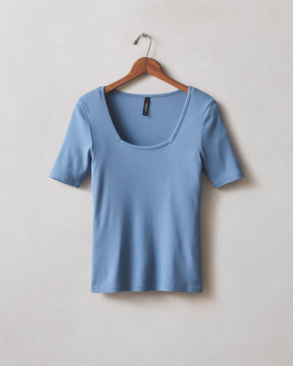 Women's Luxe Rib Square Neck Tee - Quiet Harbor