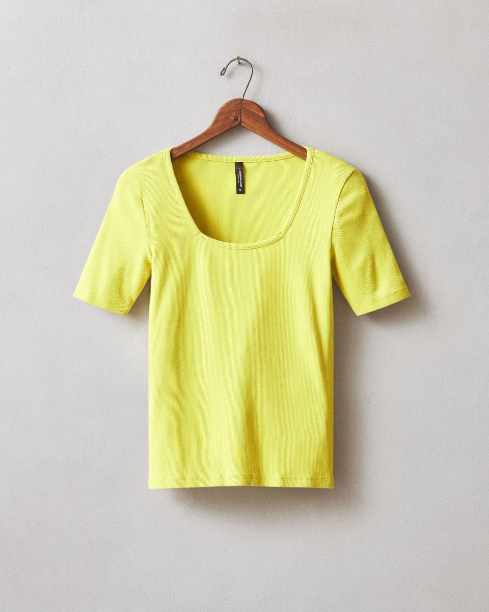 Women's Luxe Rib Square Neck Tee - Snake Eye