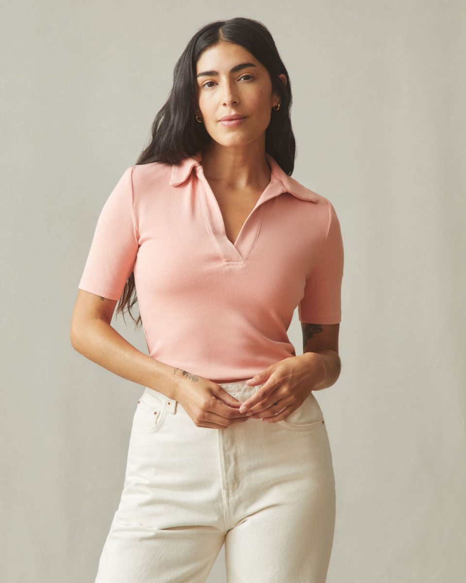 Women's Luxe Rib Popover - Coral Almond