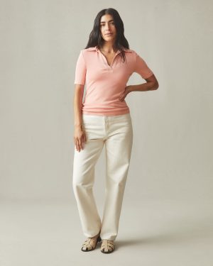 Women’s Luxe Rib Popover – Coral Almond
