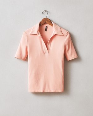 Women’s Luxe Rib Popover – Coral Almond
