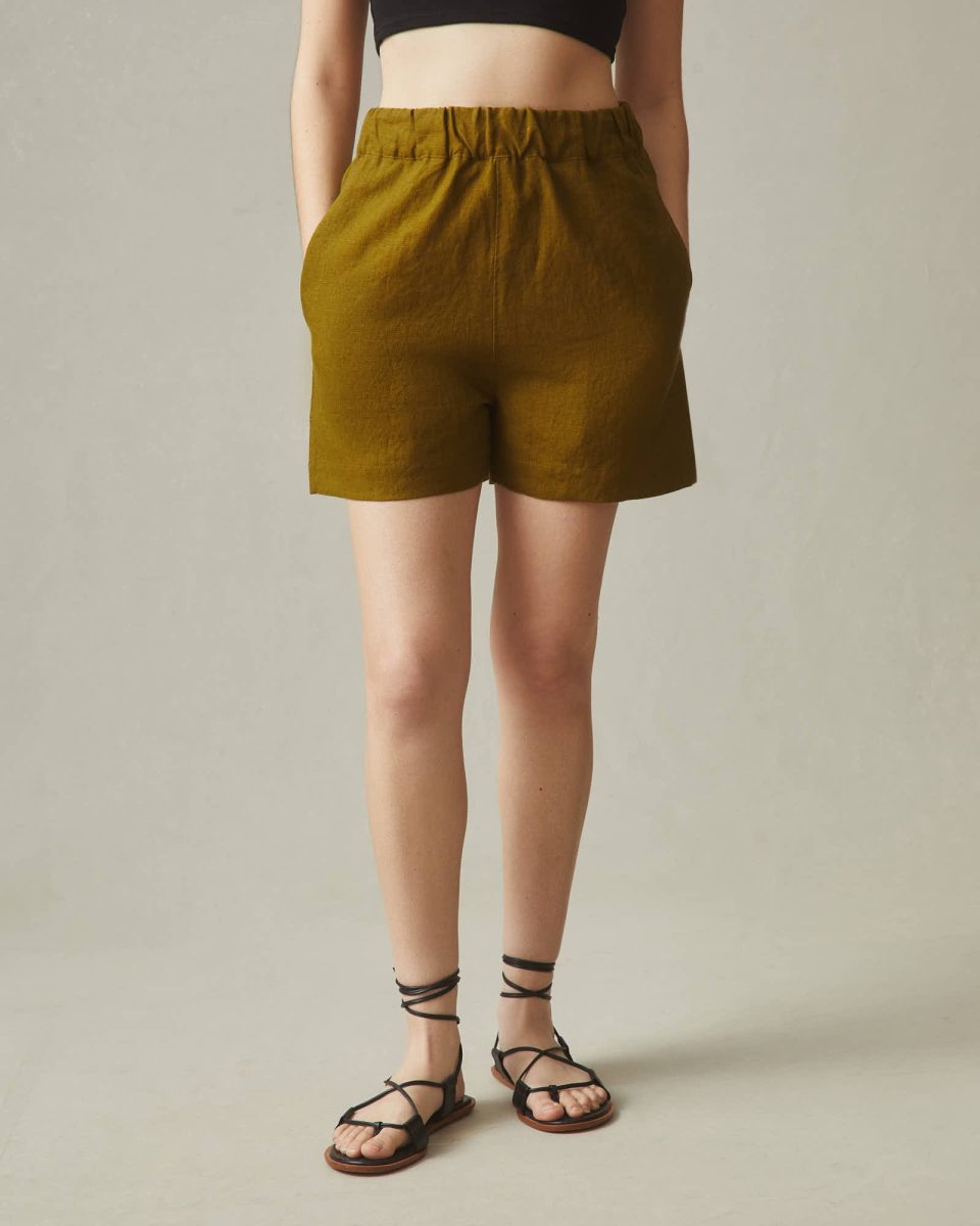 Women's Linen Short - Fir Green