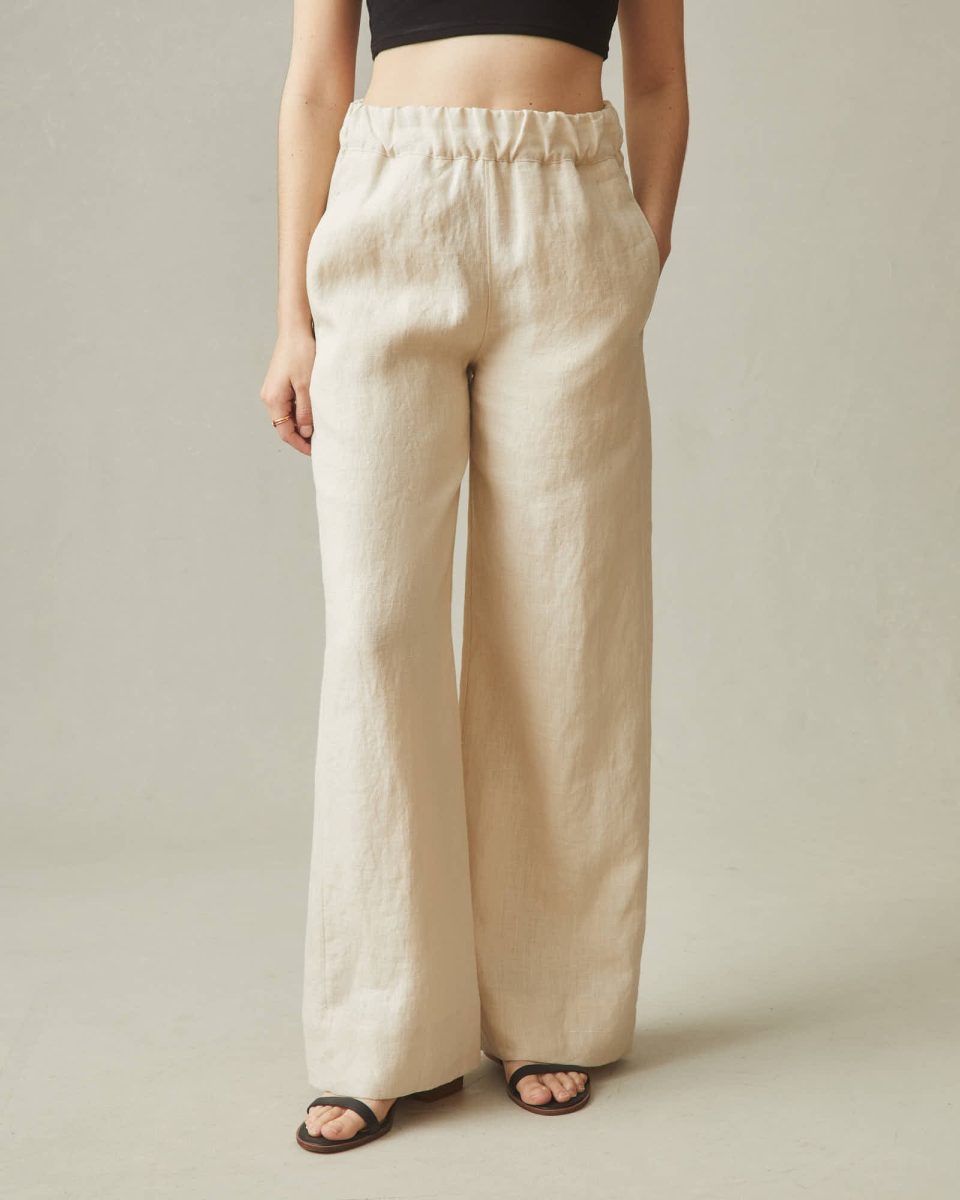 Women's Linen Wide Leg Pant - Cotton