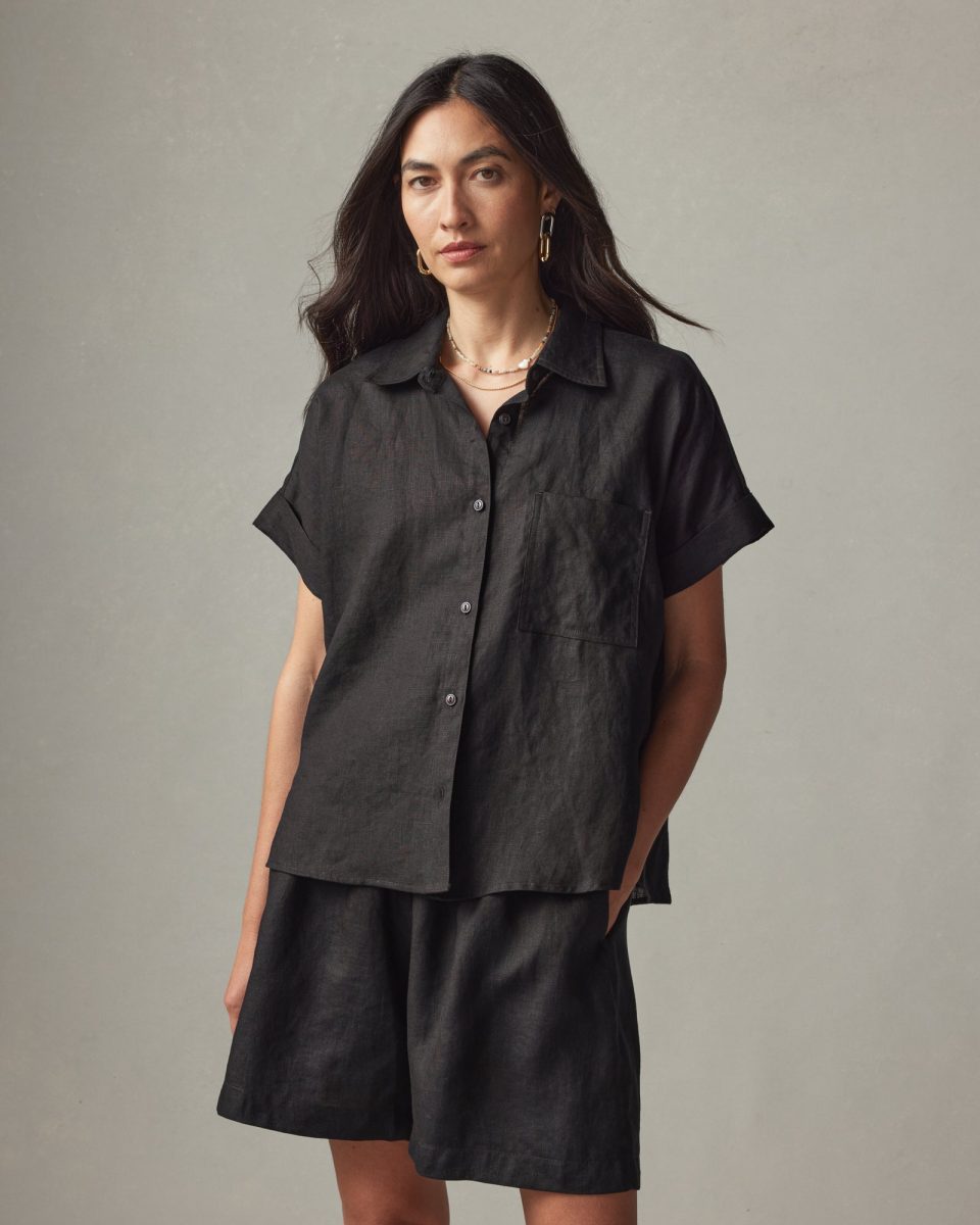 Women's Linen Shirt - Meteorite