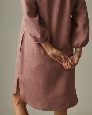 Women’s Linen Tunic Dress – Burlwood