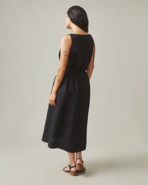 Women’s Linen Tie Dress – Meteorite